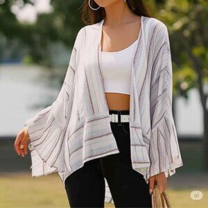 Gimmicks Striped Drop Shoulder Kimono